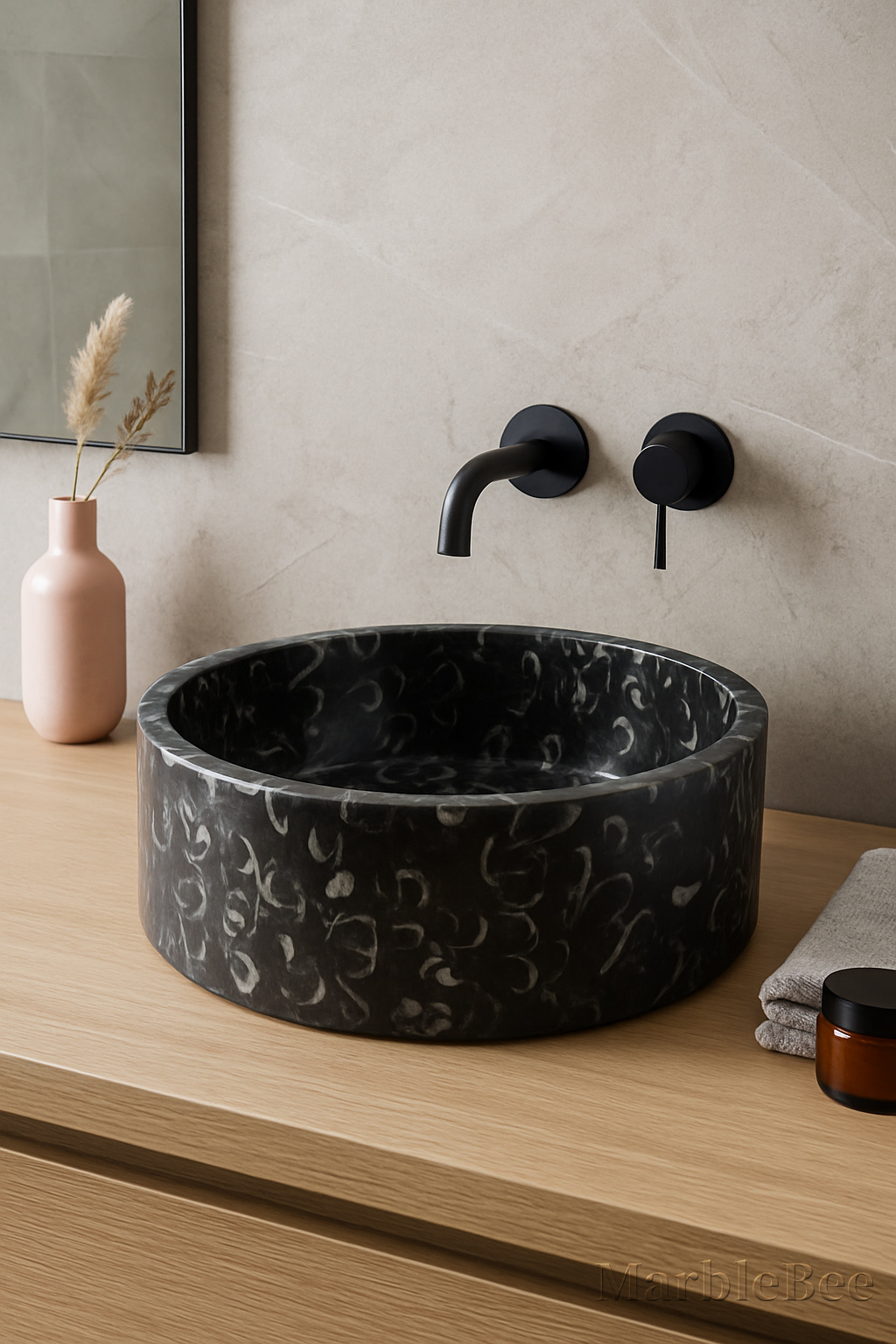 Marble basin In bathroom