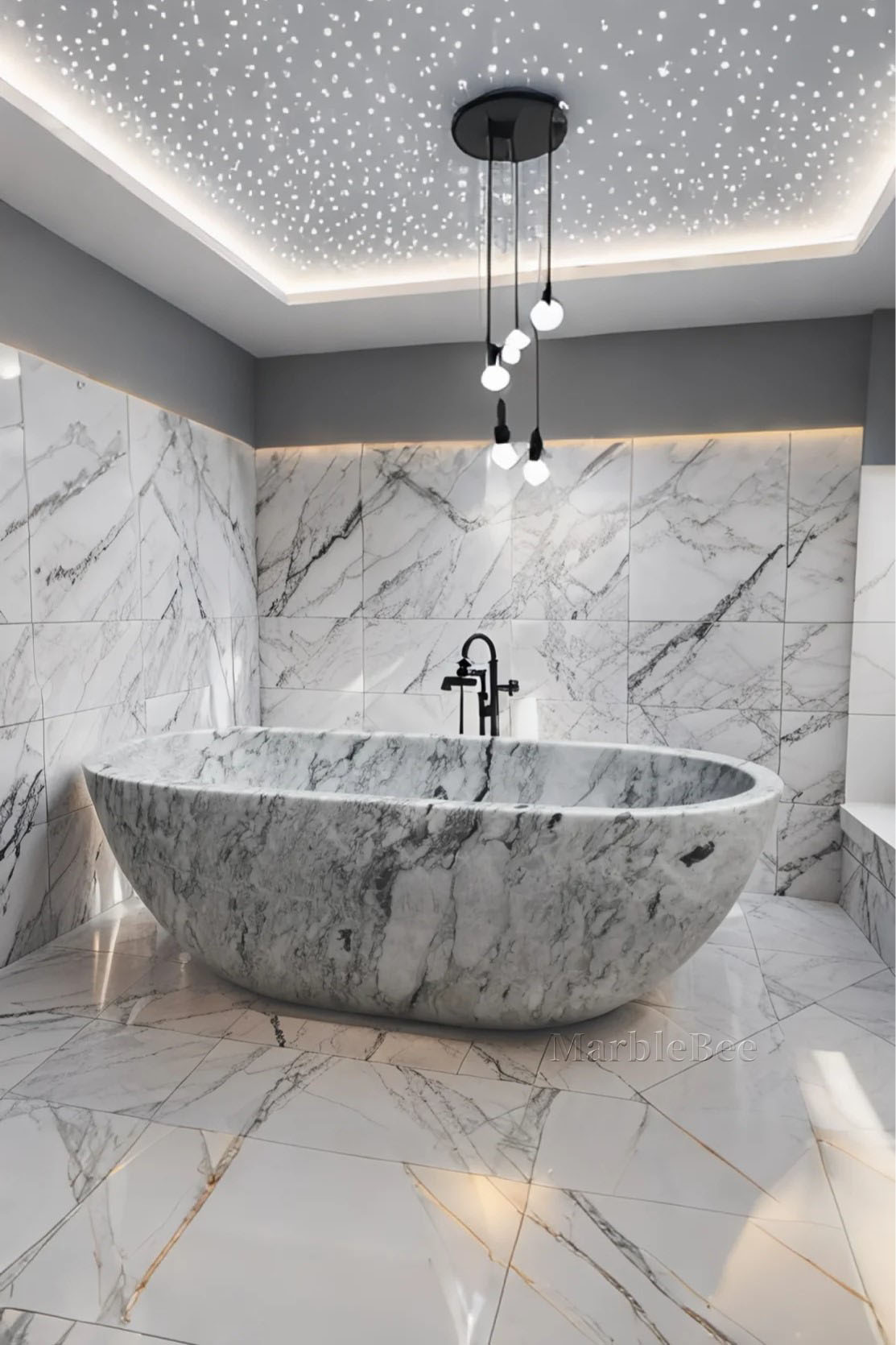 View of Why Arabescato Marble Bathtubs Are the Epitome of Luxury