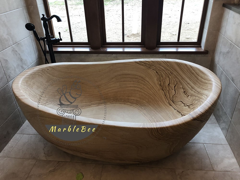 Hand-Carved Jupiter Stone Tub For People Who Love Galaxy