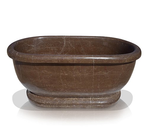 Classic design brown marble bathtub