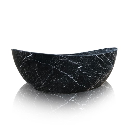 Double slipper nero marquina stone bathtub