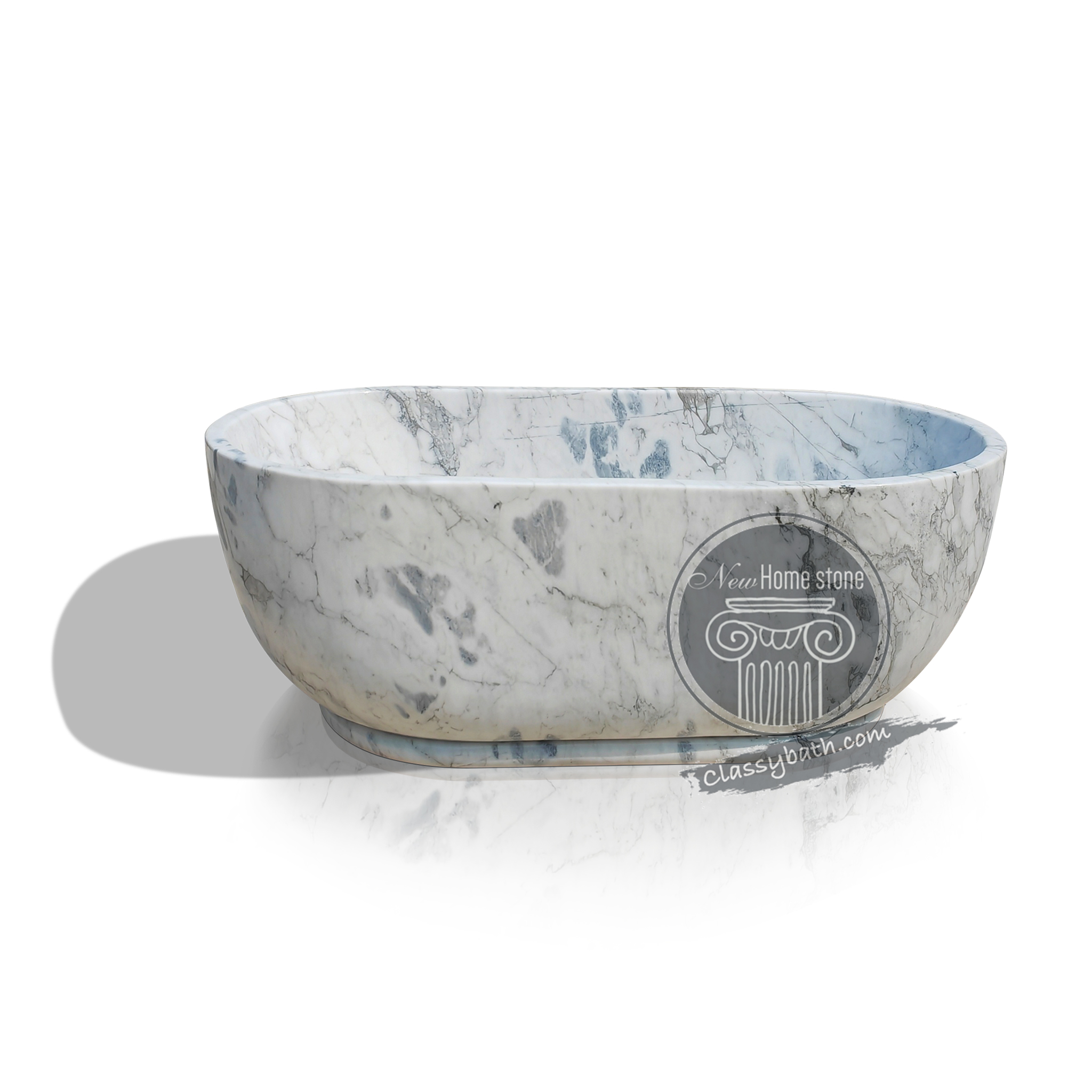 White marble oval bathtub