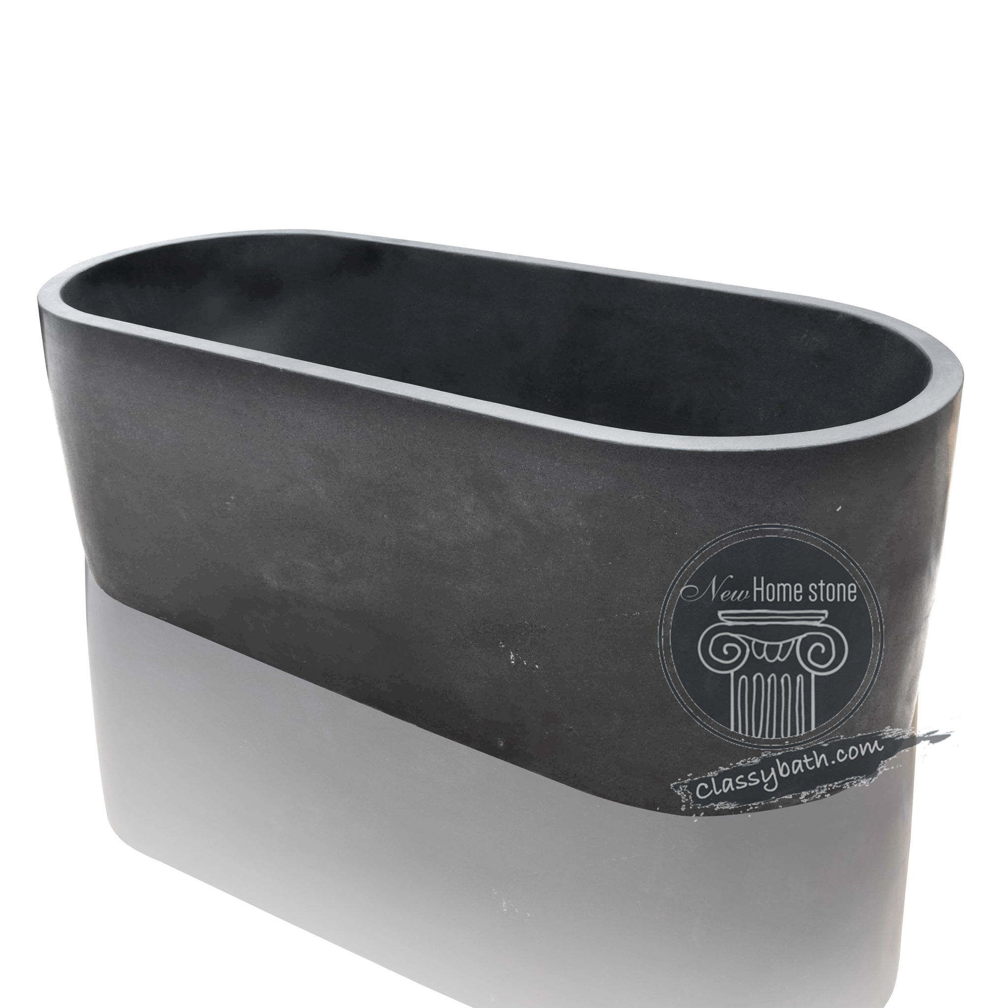 Black granite bathtub - large sized for 2 persons