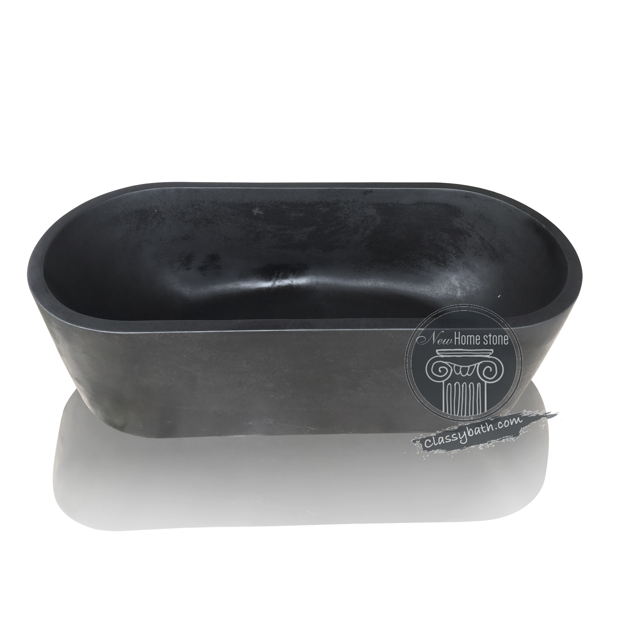 Black granite bathtub - large sized for 2 persons