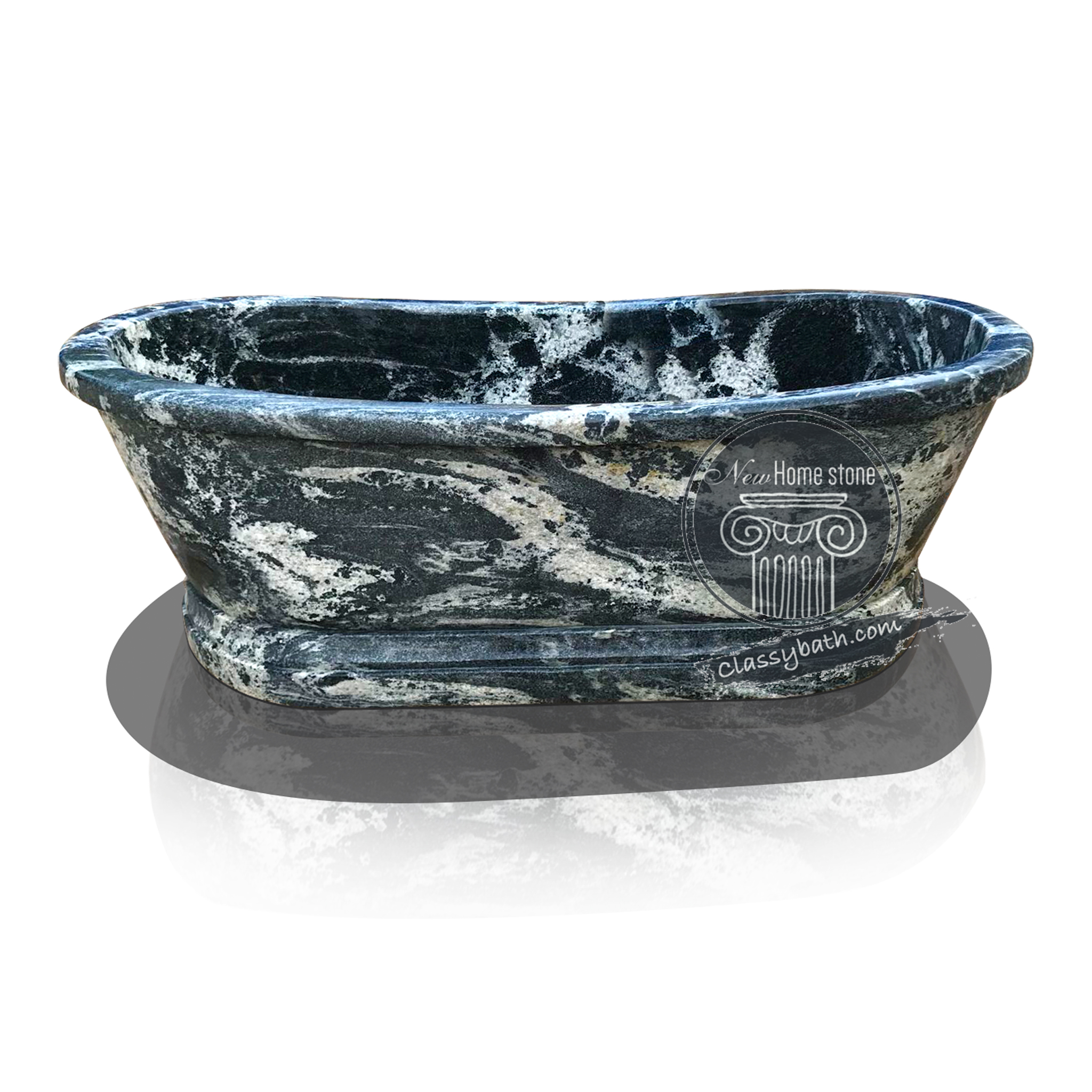 Traditional black dragon stone tub