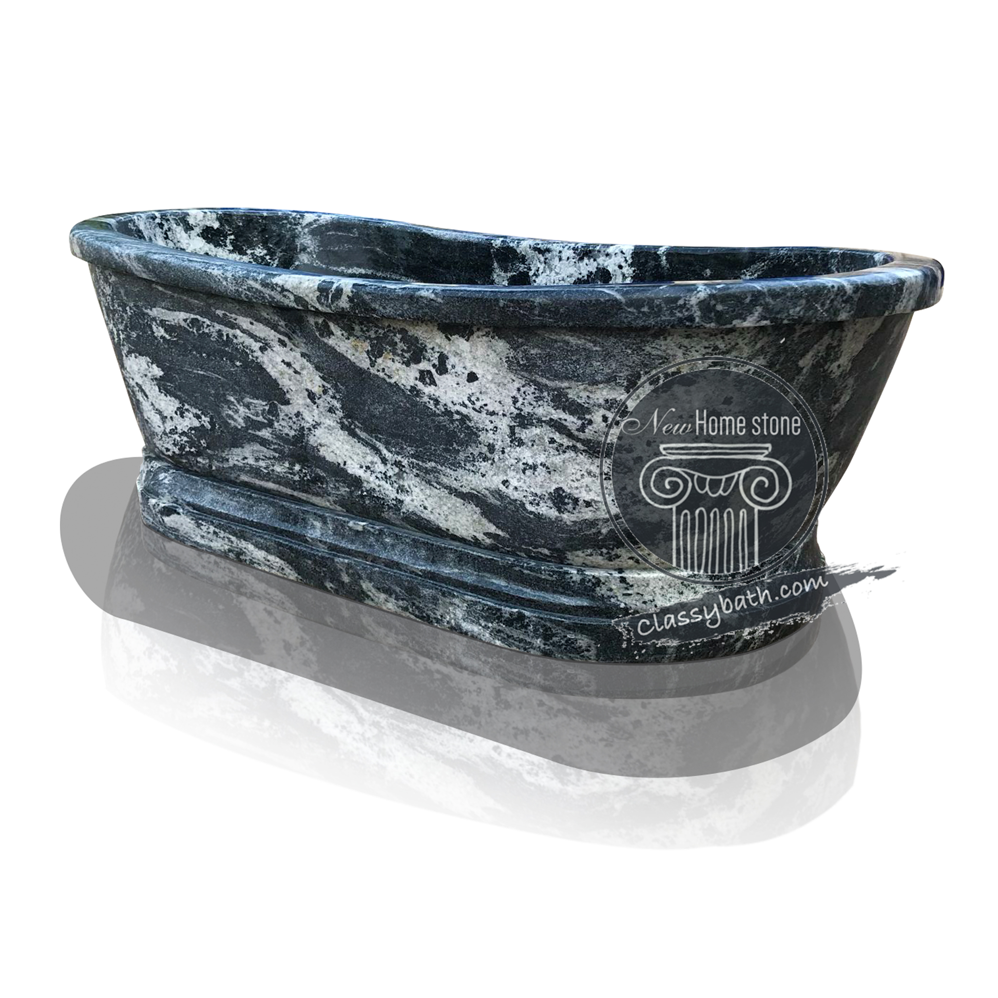 Traditional black dragon stone tub