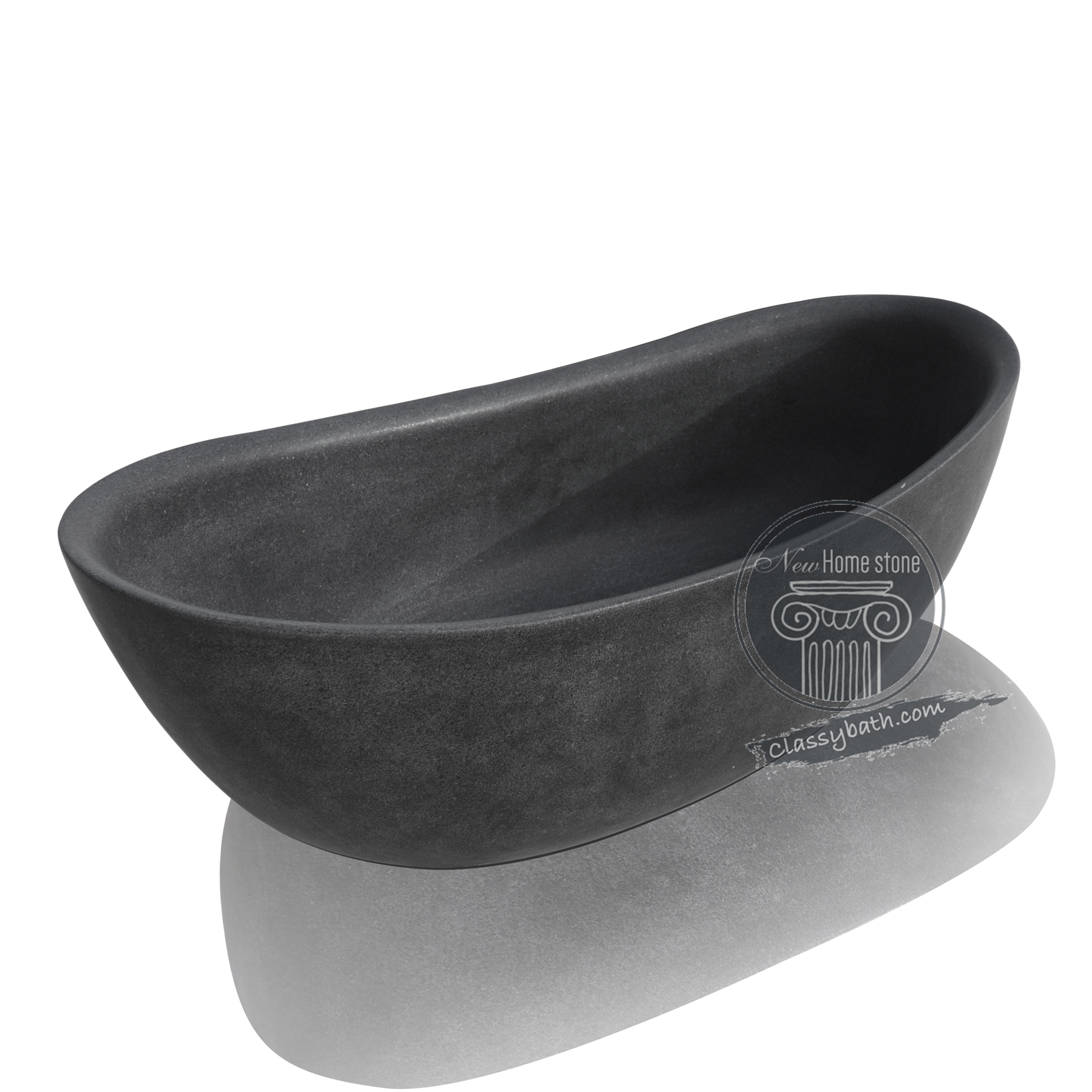 Black matt finish stone bathtub