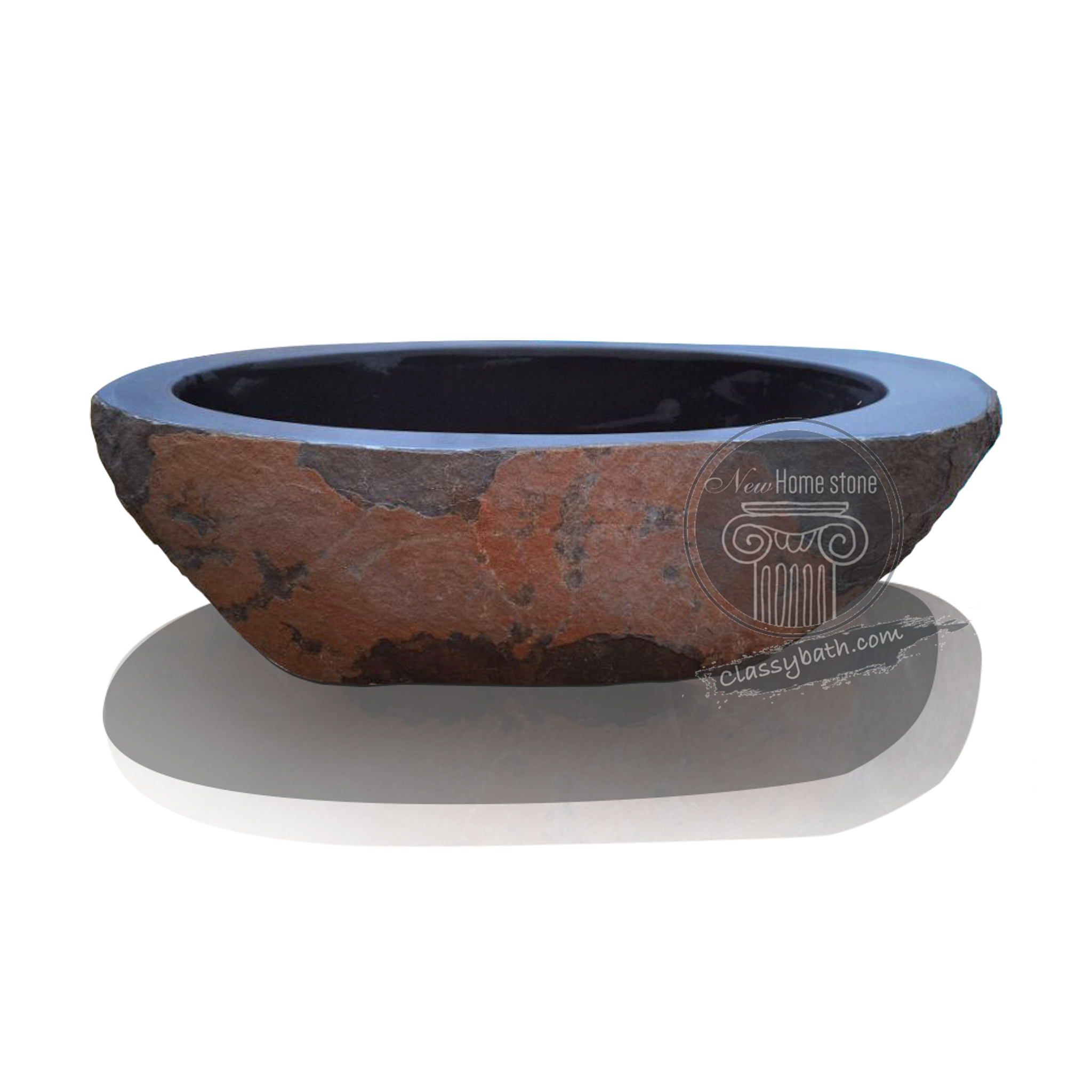 Brown surface rock stone tub