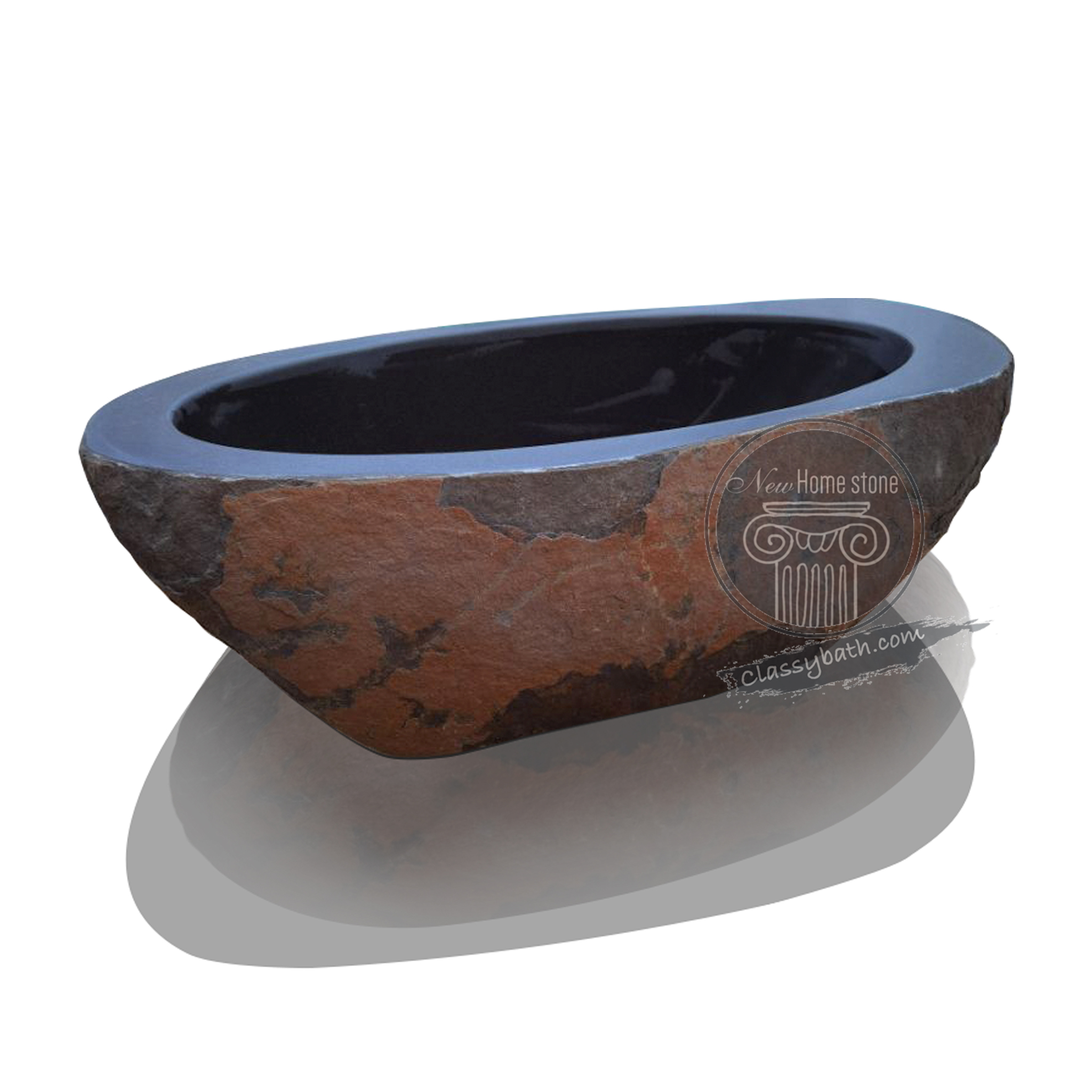 Brown surface rock stone tub