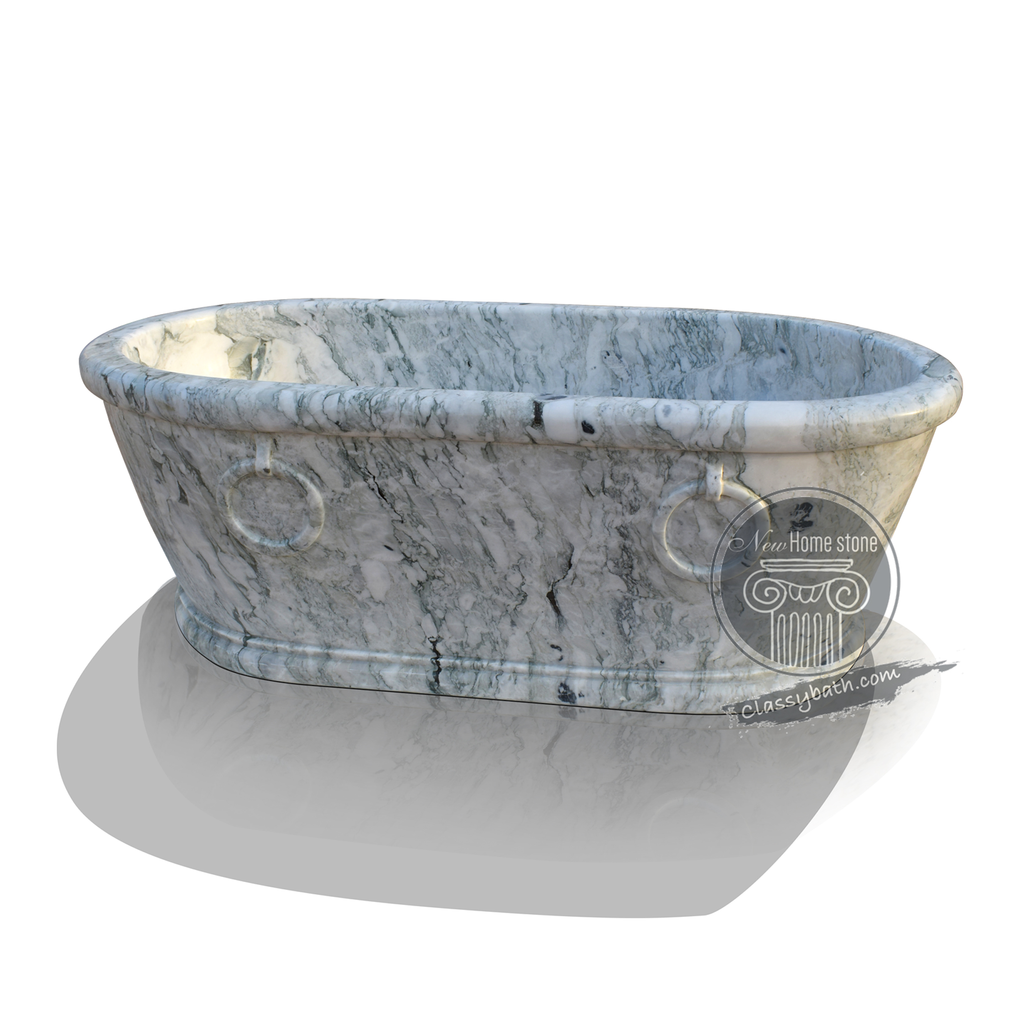 Traditional Marble bathtub design with two rings