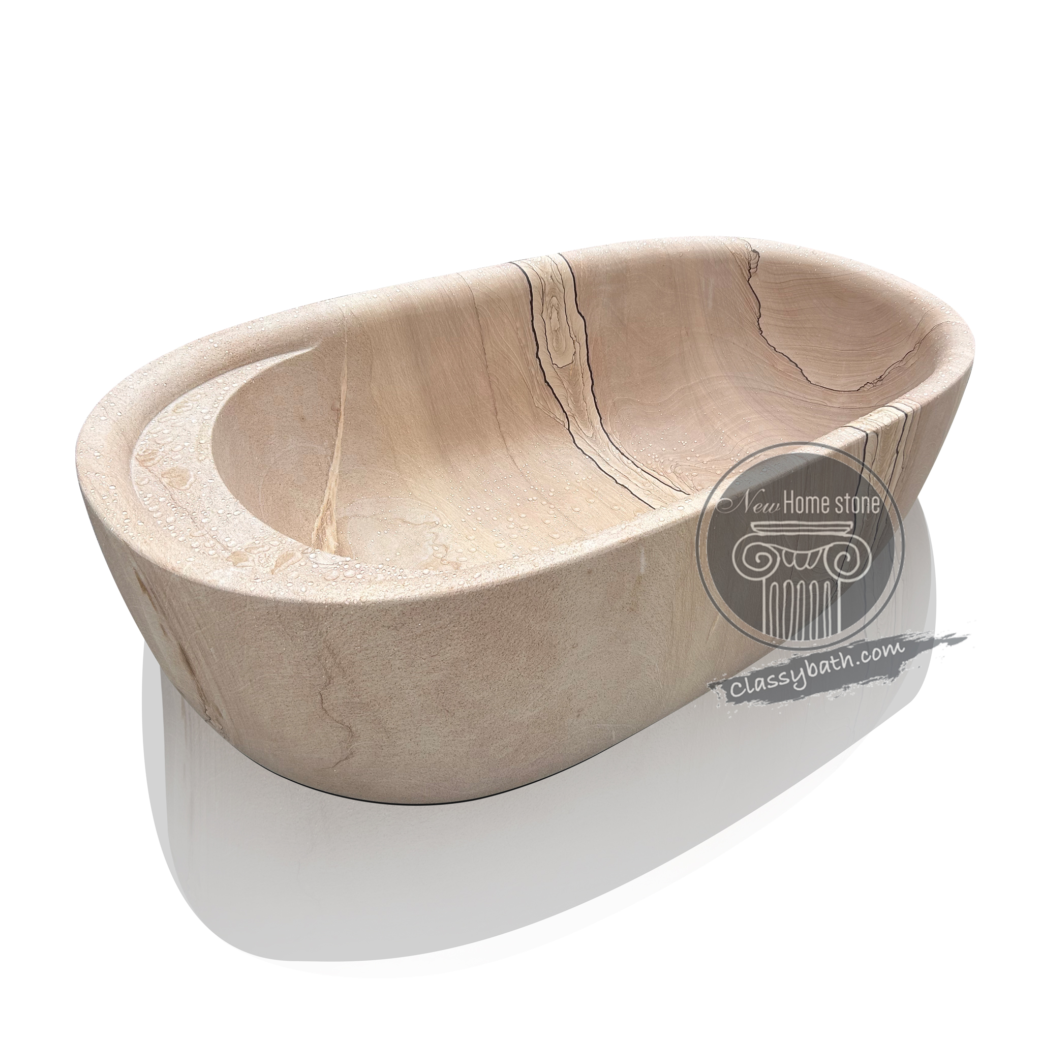 Landscape veining stone bathtub