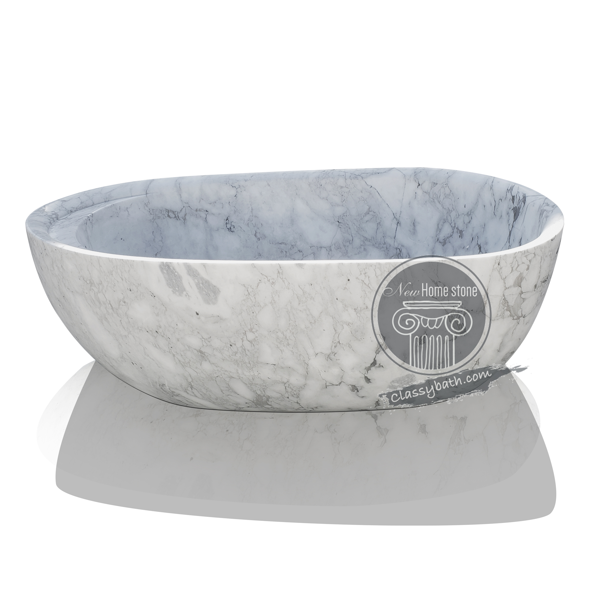 White carrara marble bathtub in stock