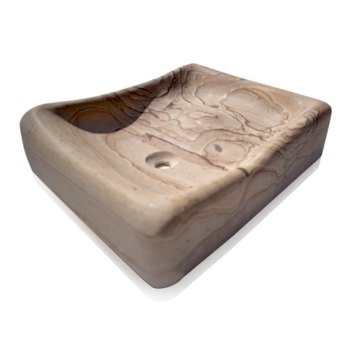 Wave design square stone sink