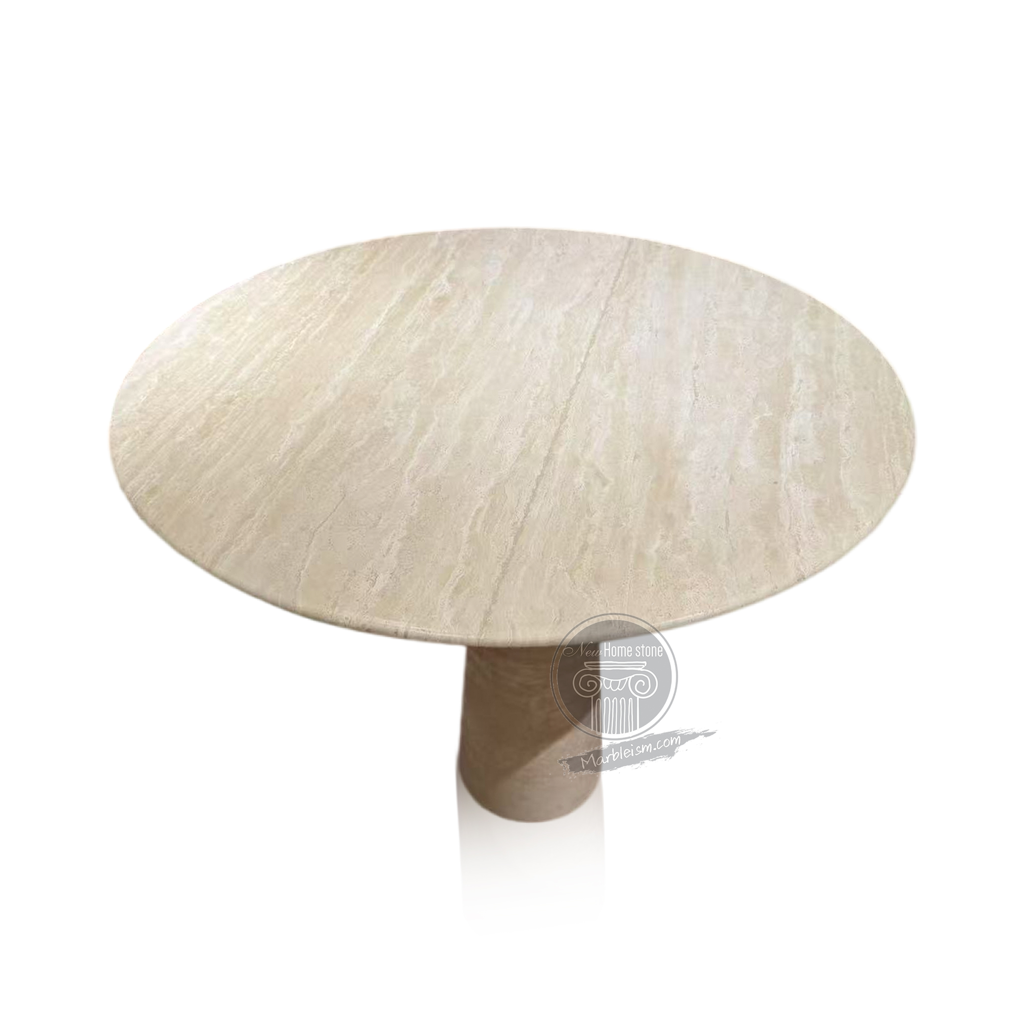 Beige travertine tulip table