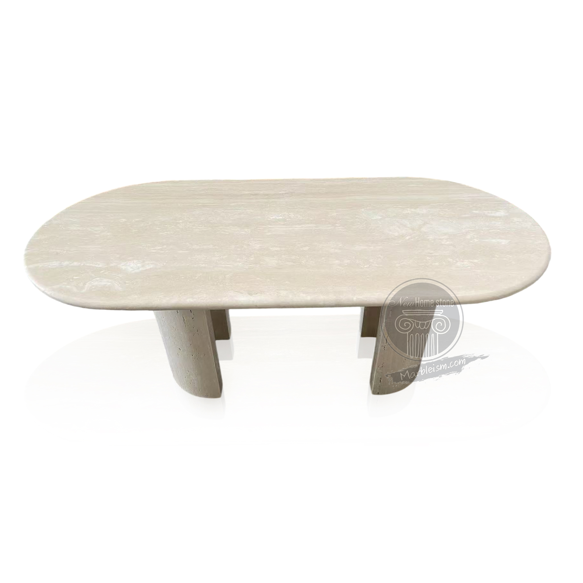 Oval marble dining table