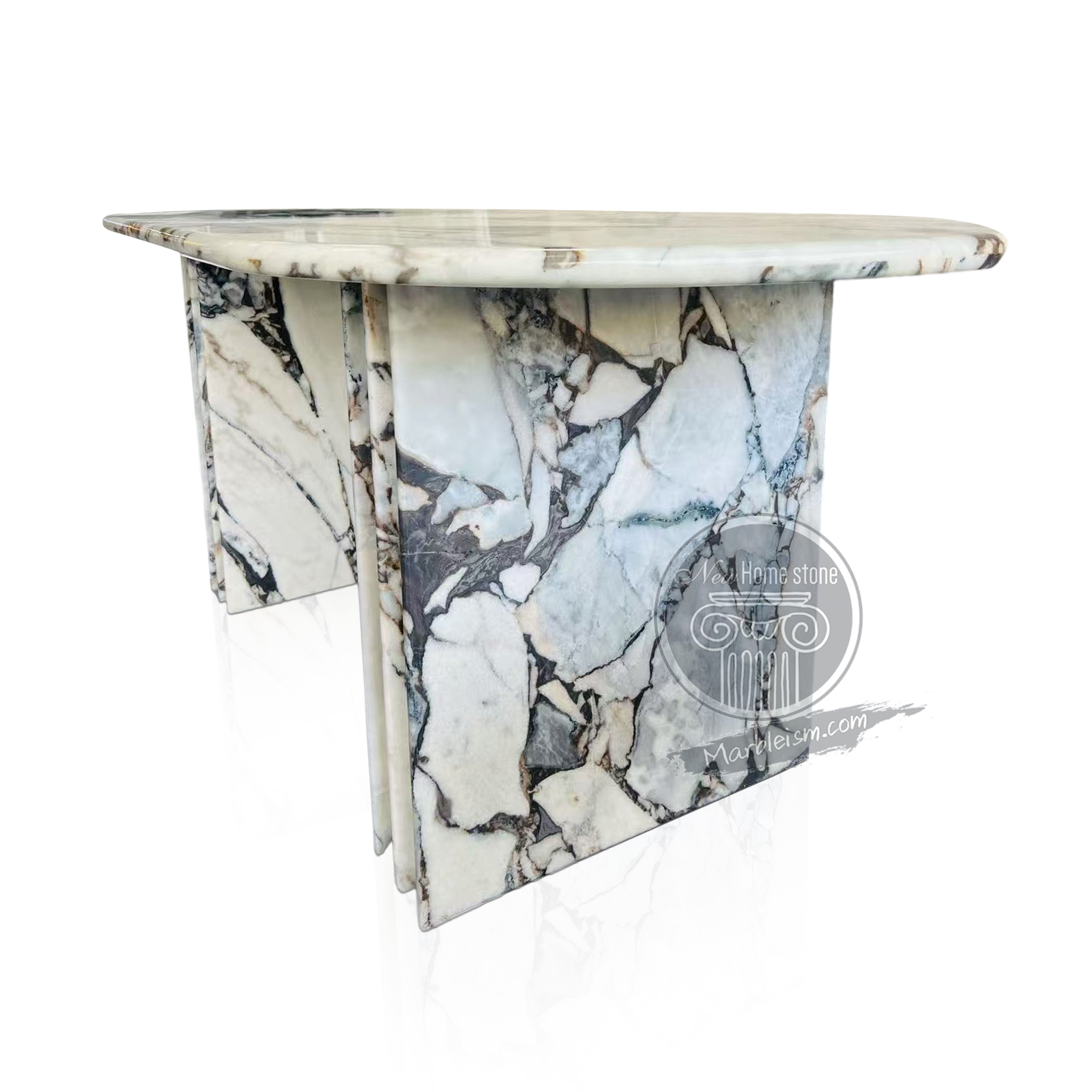 Large oval marble table Calacatta