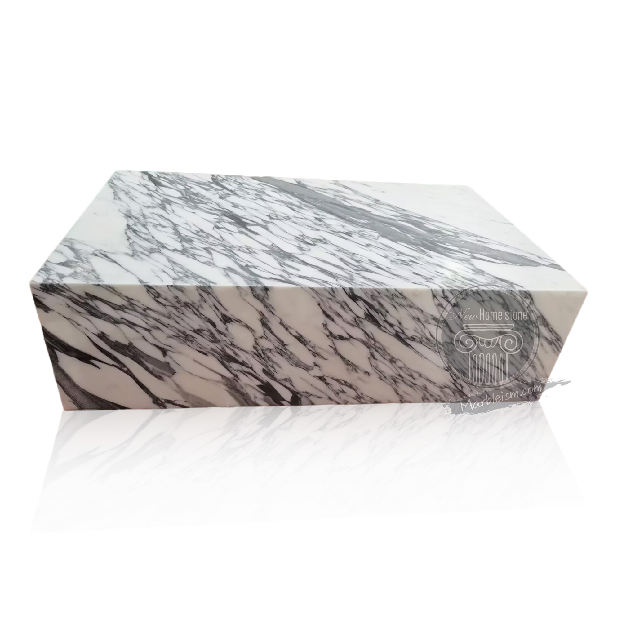Rectangular marble coffee table