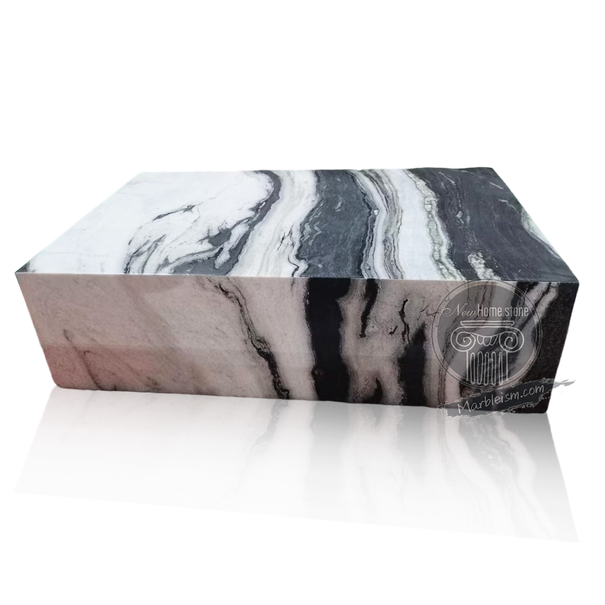 Plinth marble coffee table
