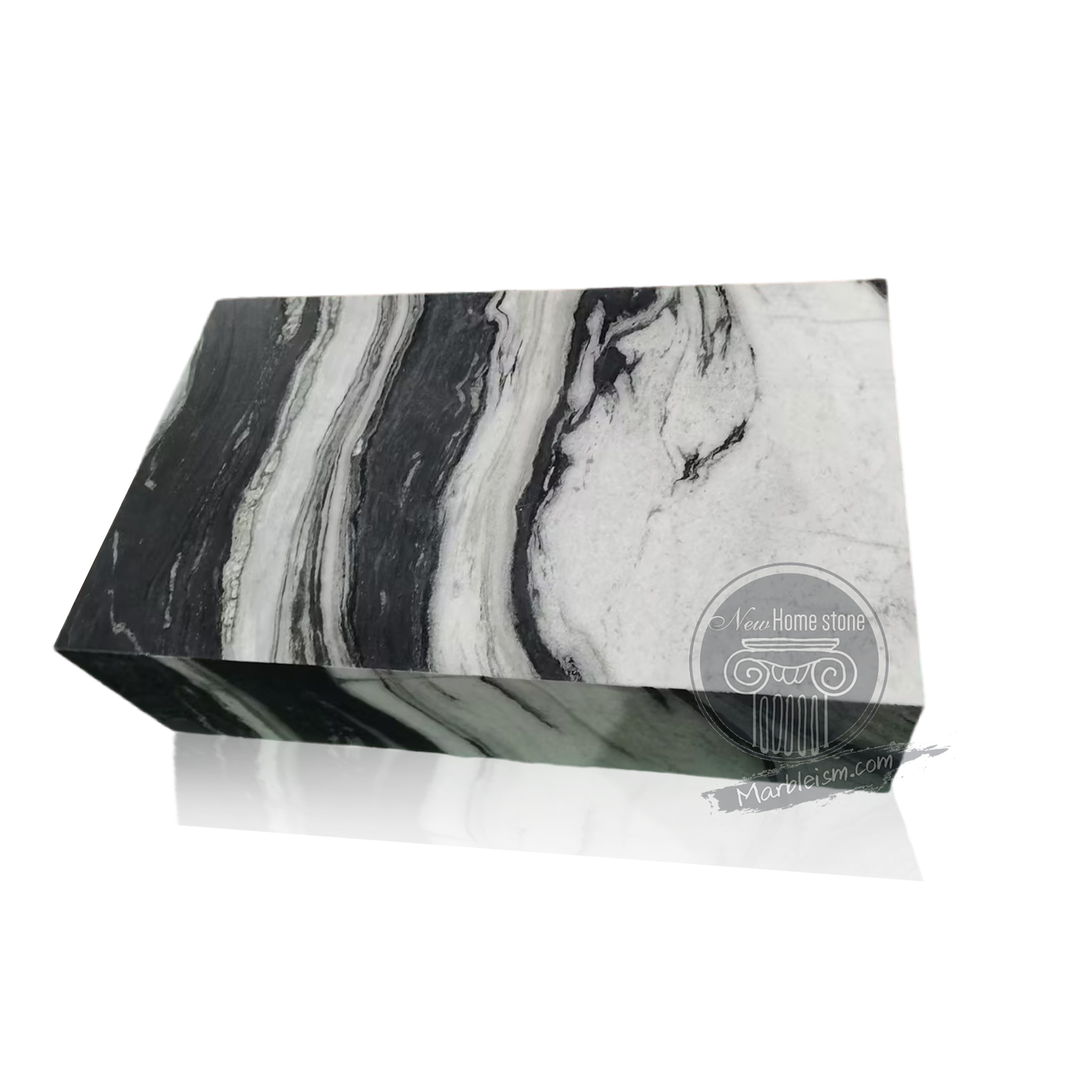 Plinth marble coffee table