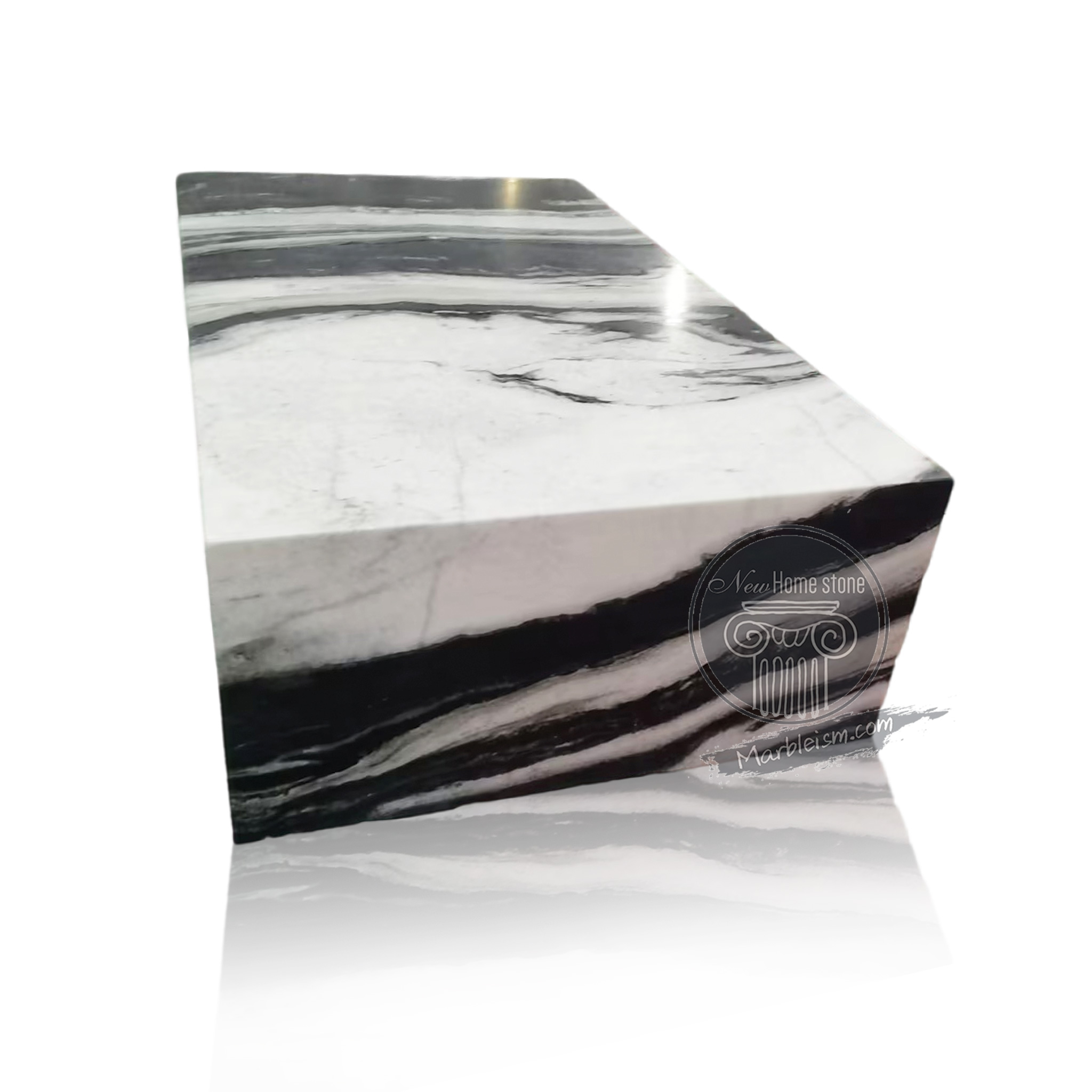 Plinth marble coffee table