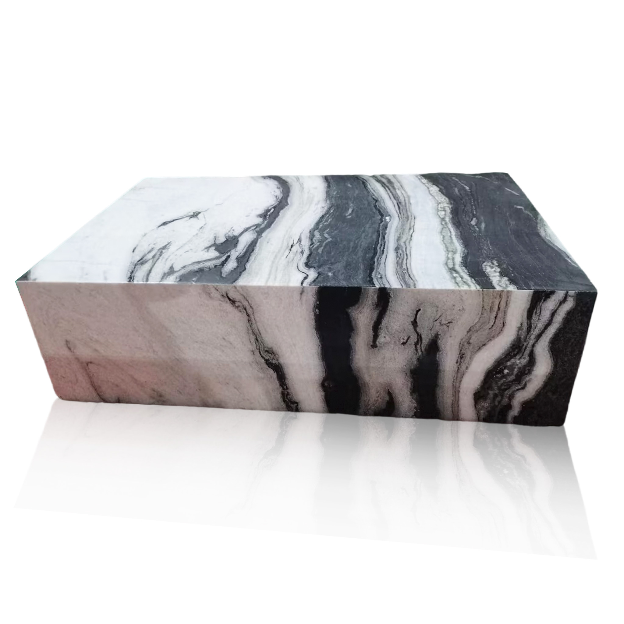 Plinth marble coffee table