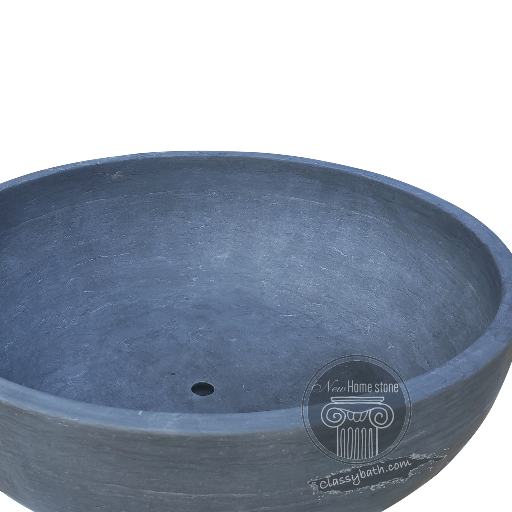 Dark blue soaking tub