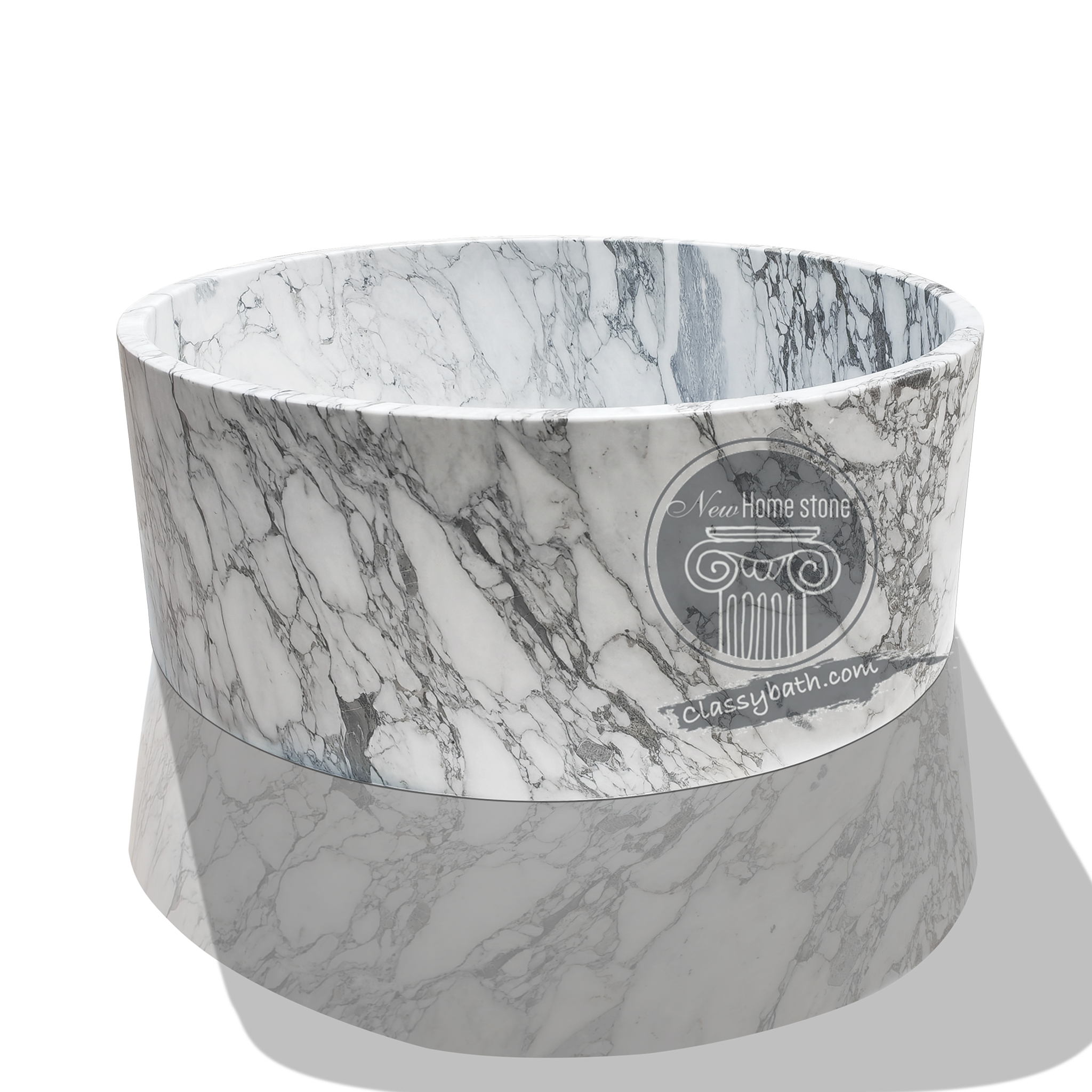 Calcutta white marble bathtub