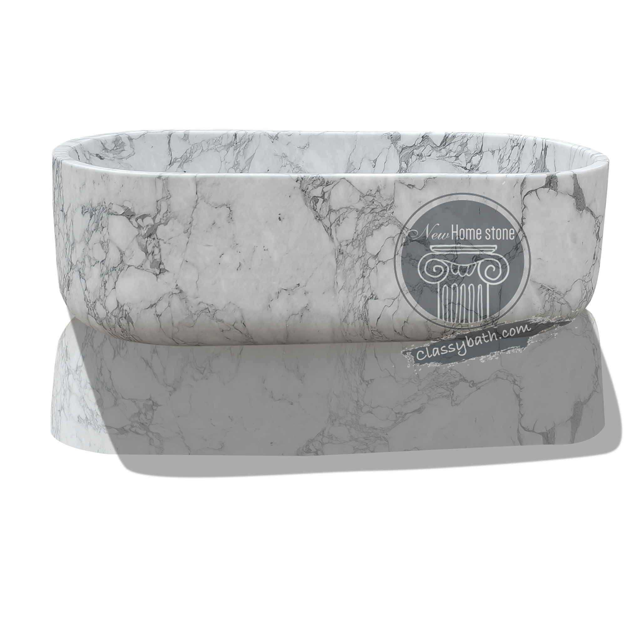 White Calacatta Marble Soaking Tub