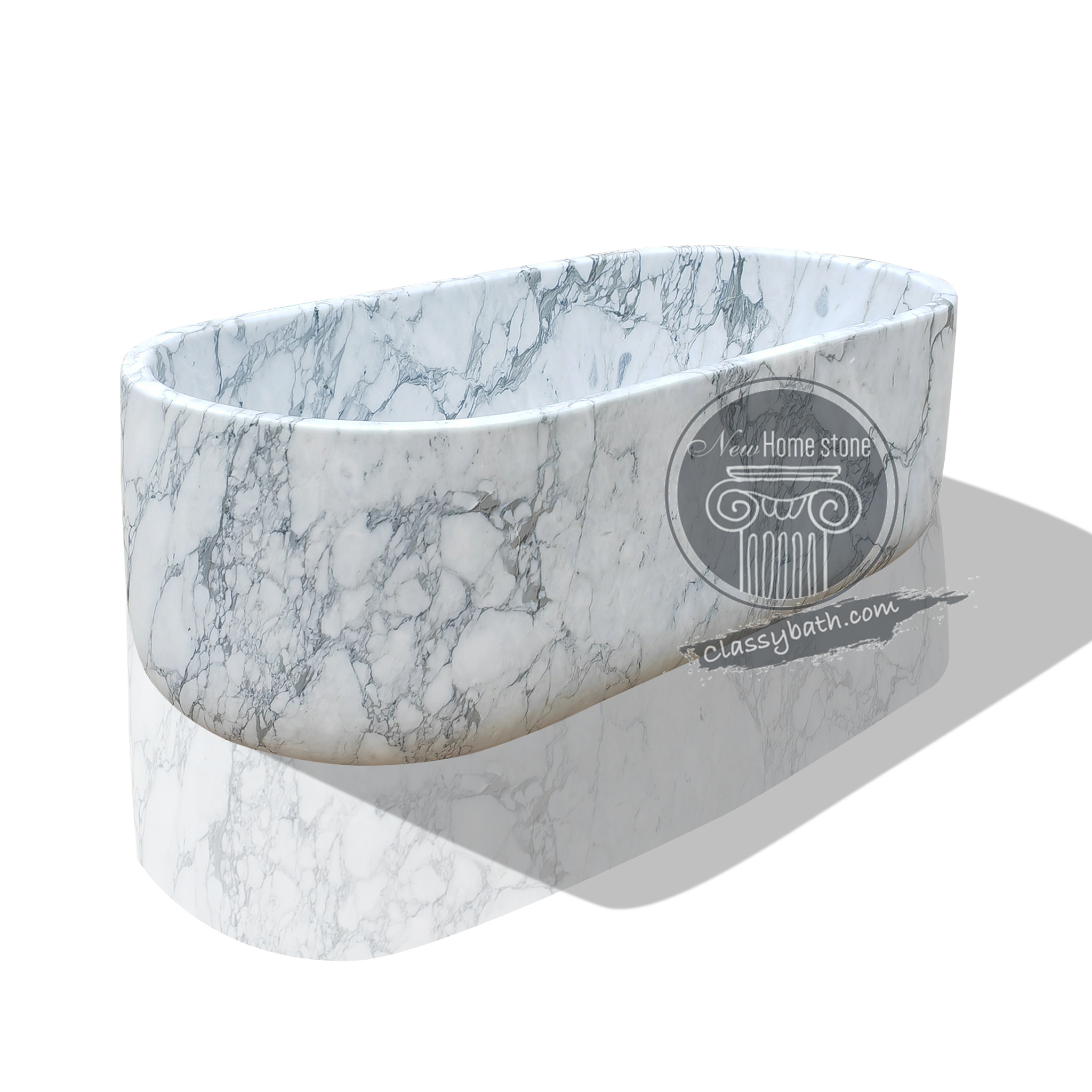 White Calacatta Marble Soaking Tub