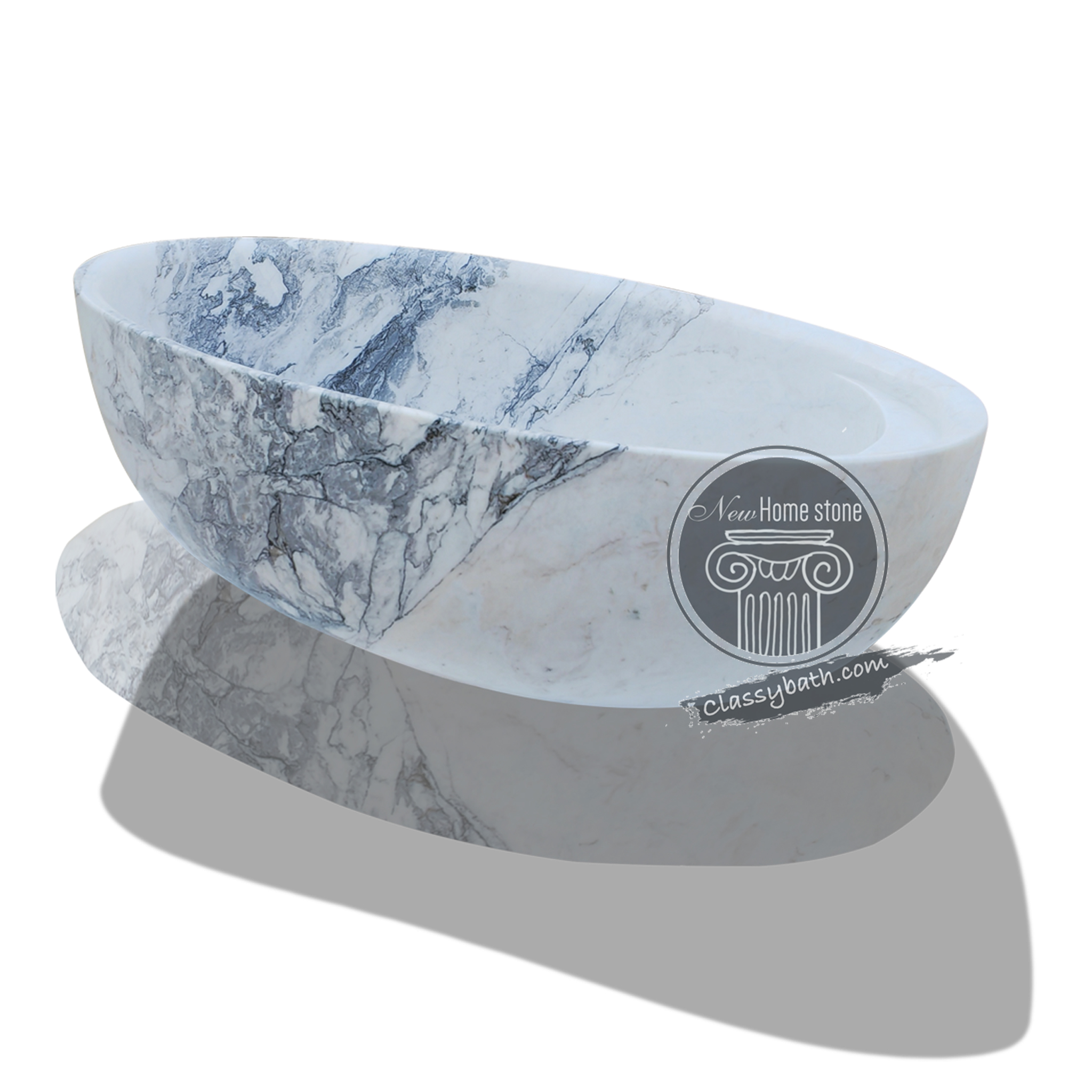 Arabescato marble bathtub