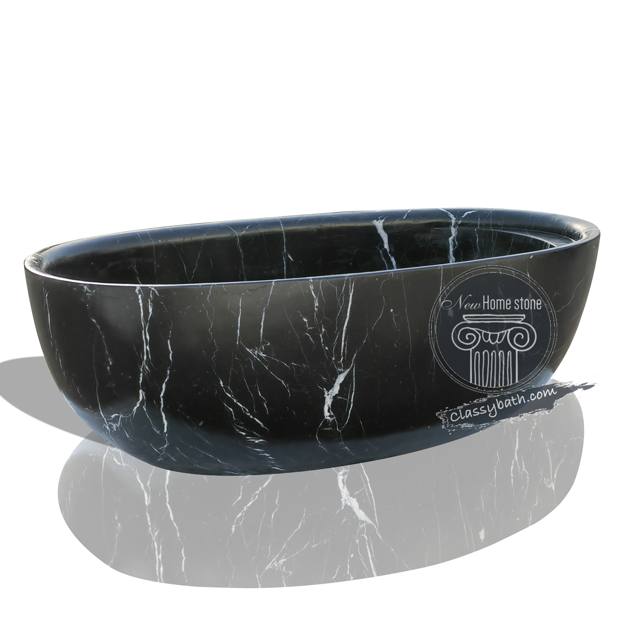 Large size bathtub black marble polupar bathroom