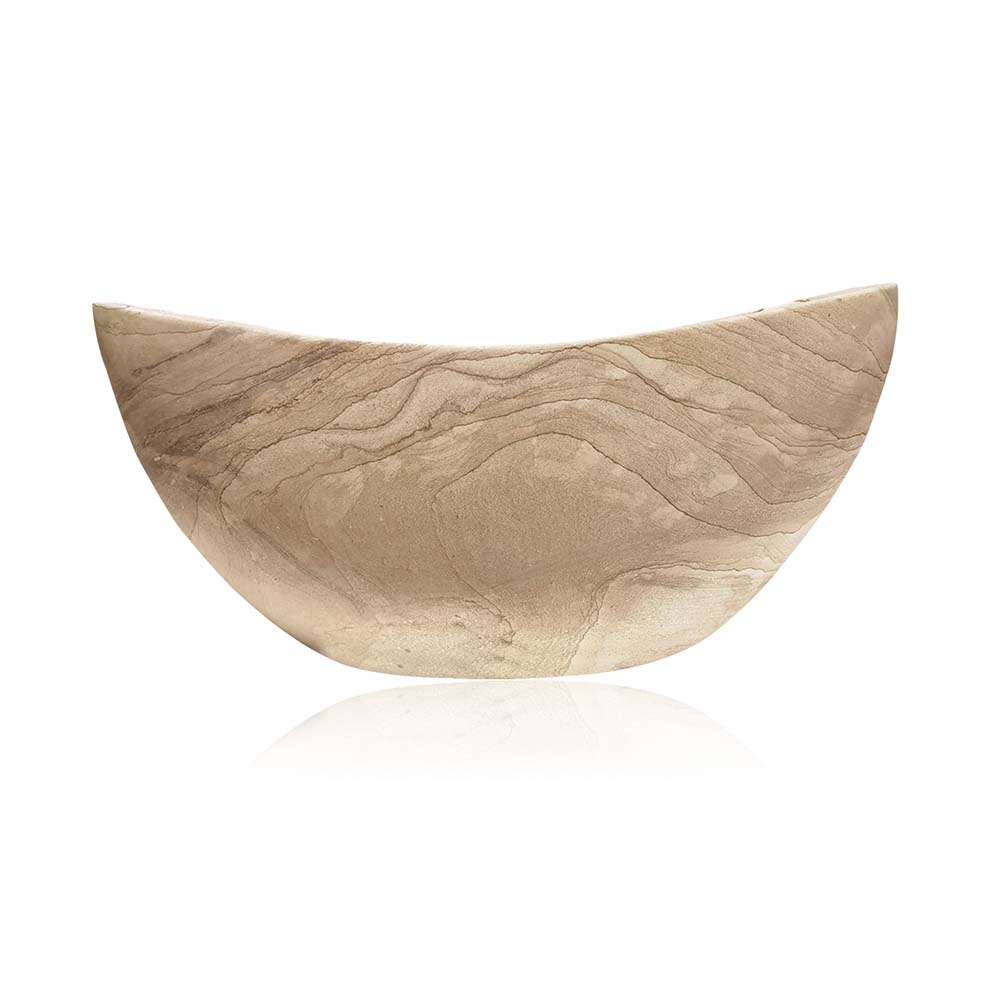 Nimbly Swooping Up And Down Freestanding Granite Bathtub