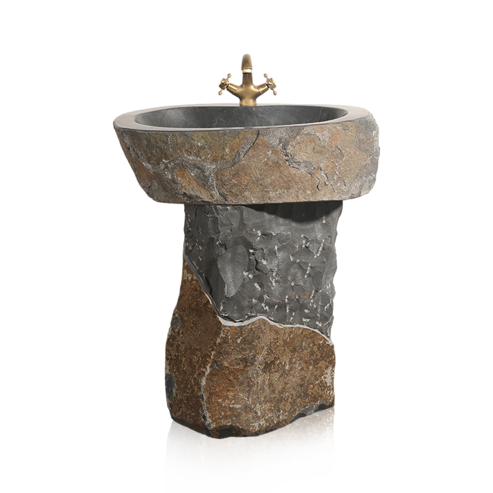 Corner pedestal sink
