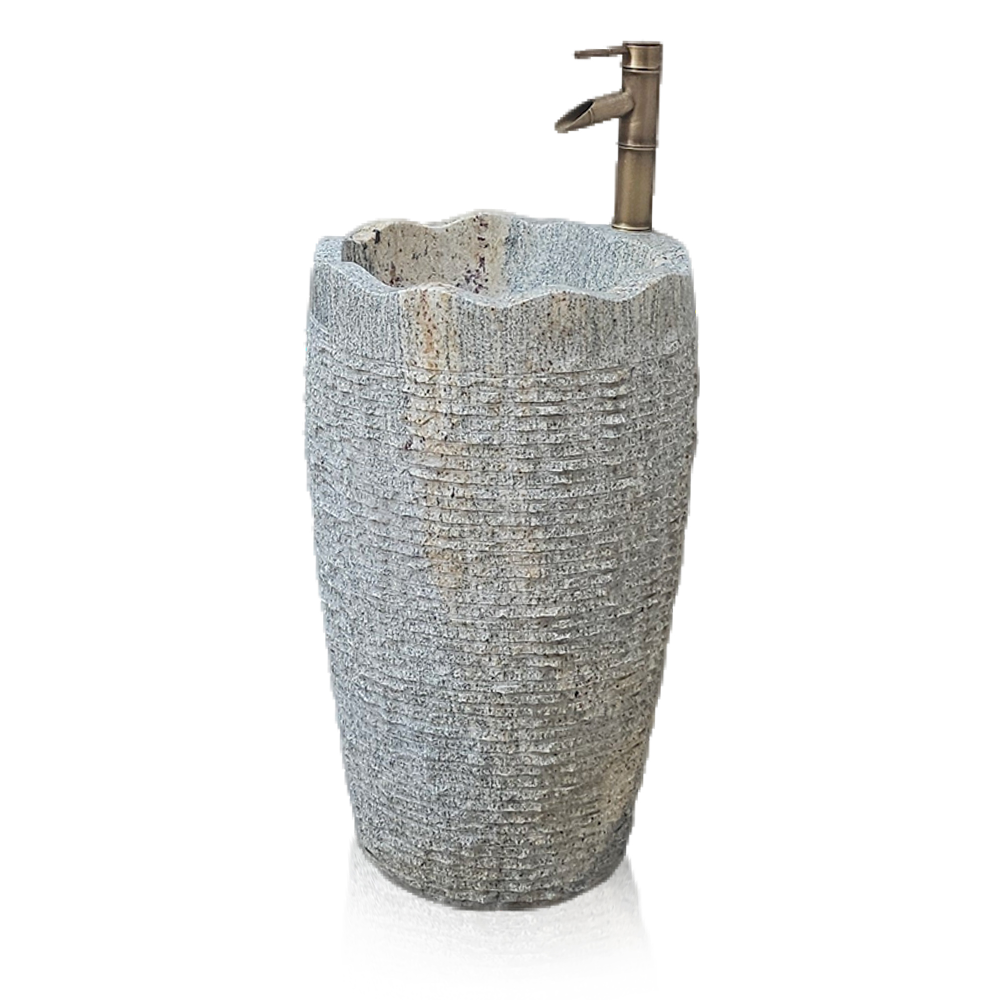 Natural stone pedestal sink