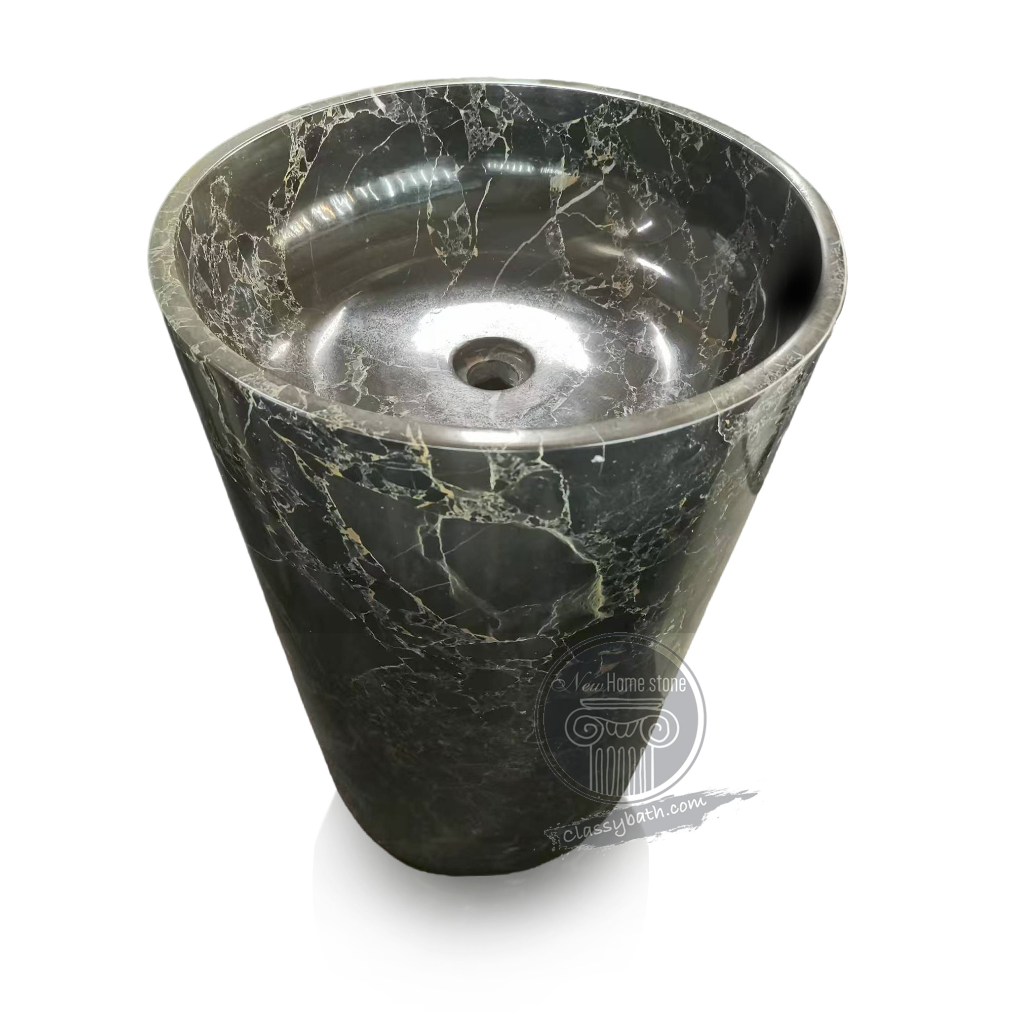 Round pedestal sink
