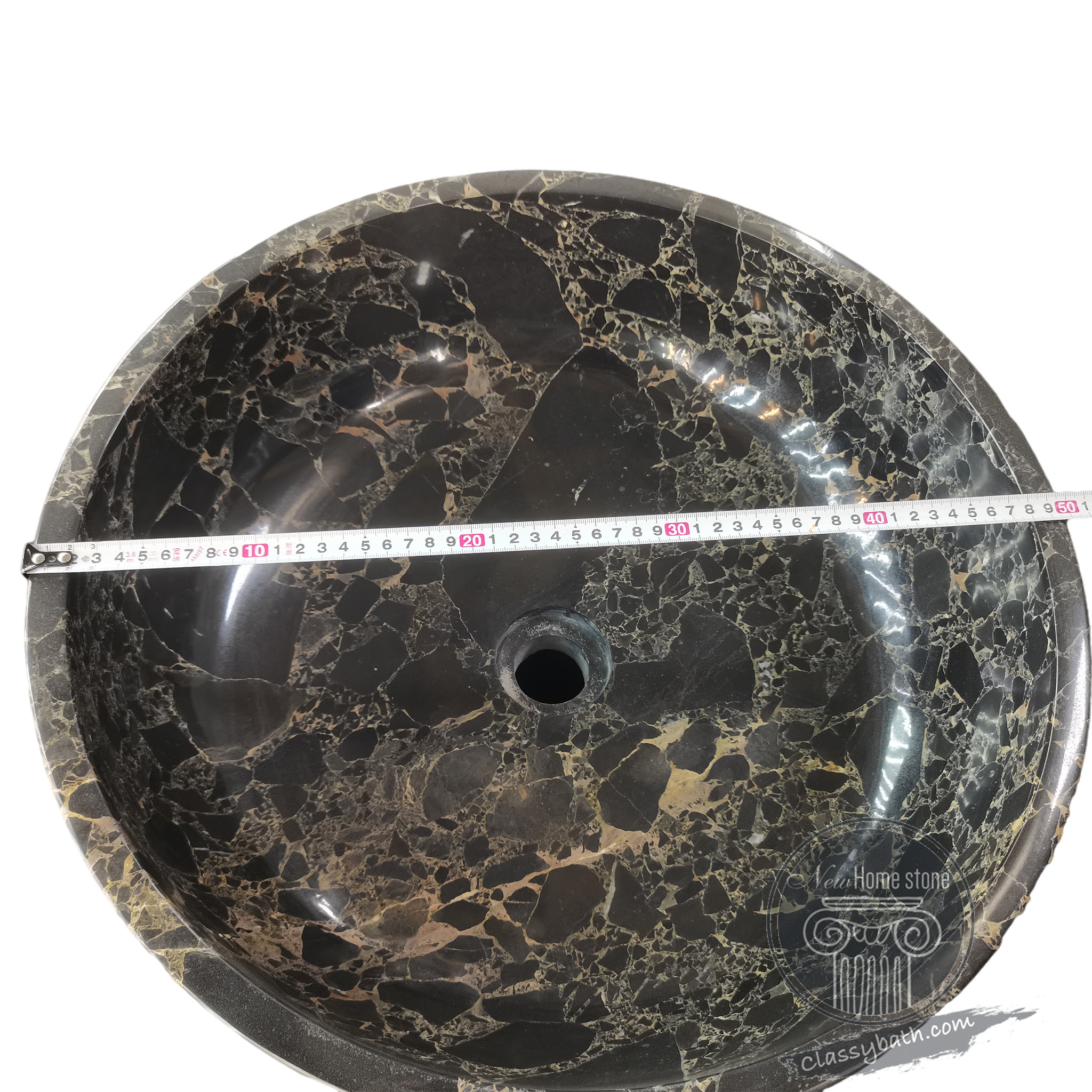 Round pedestal sink