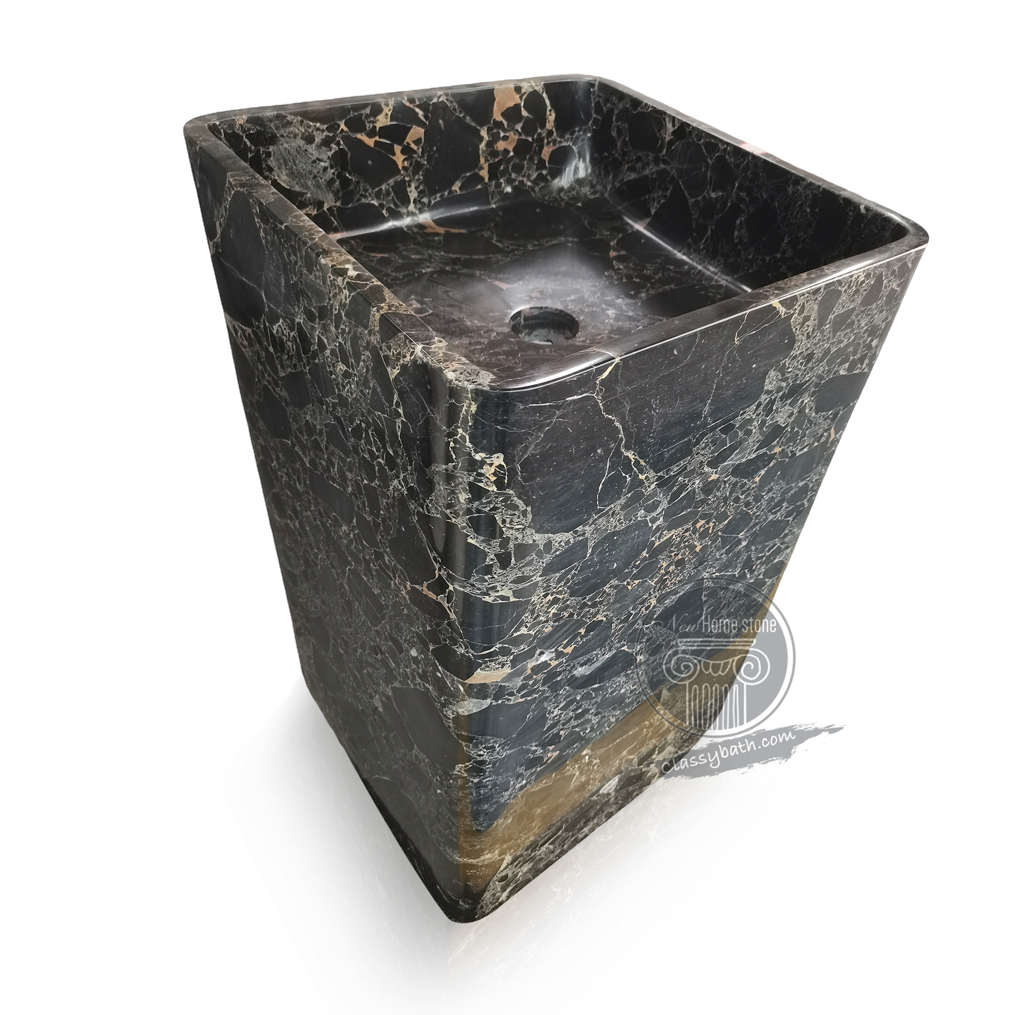 Rectangle pedestal sink