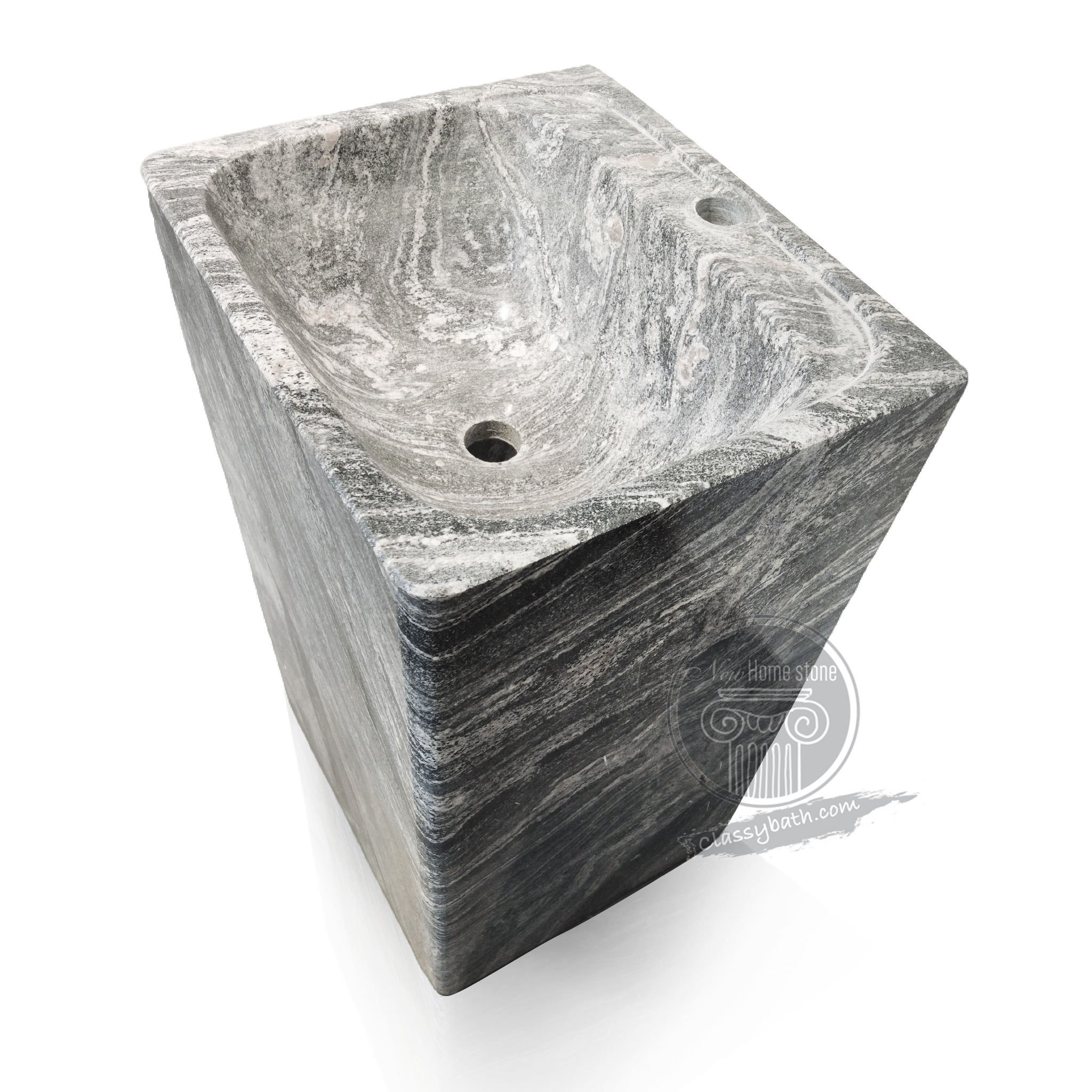 Matte black pedestal sink
