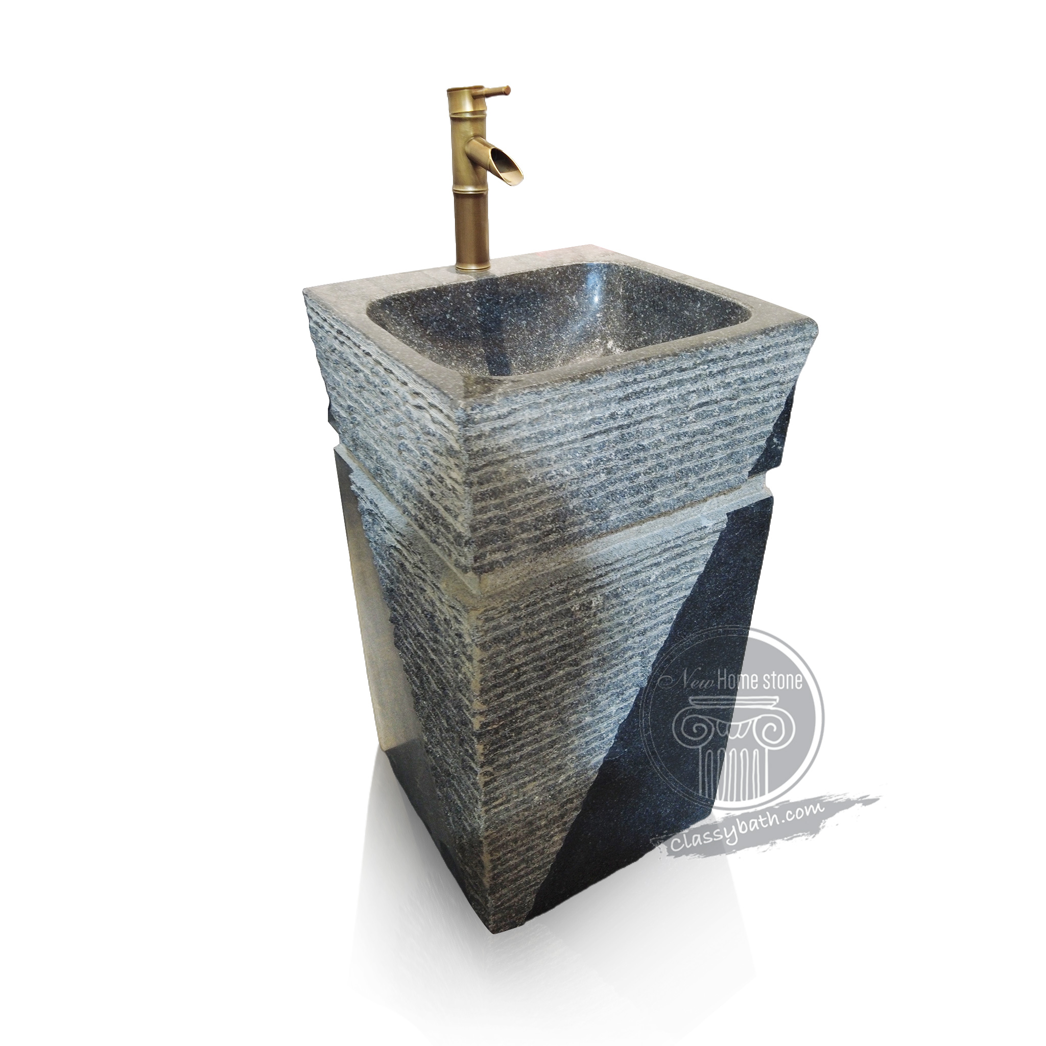 Matte black pedestal sink