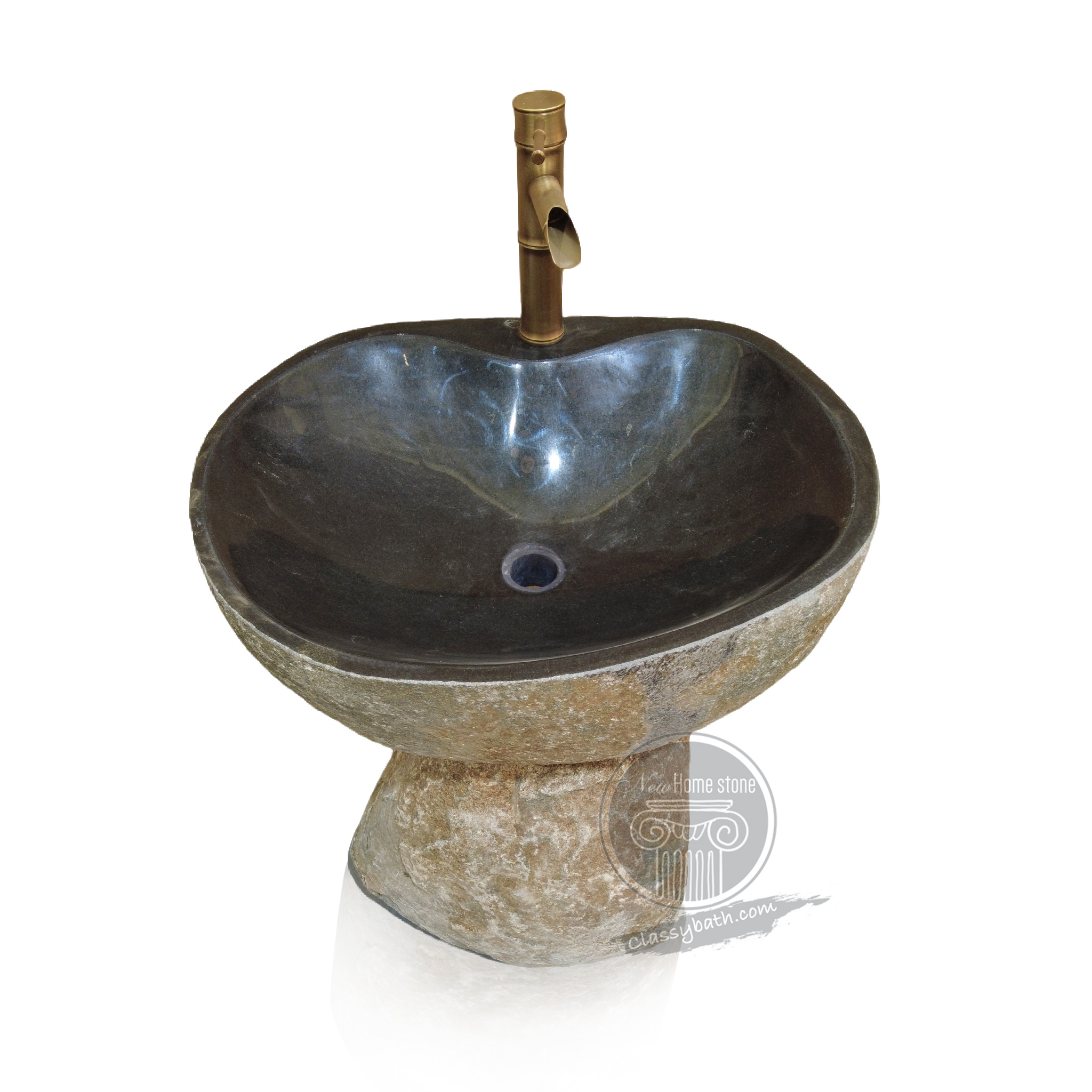 Rustic stone pedestal sink