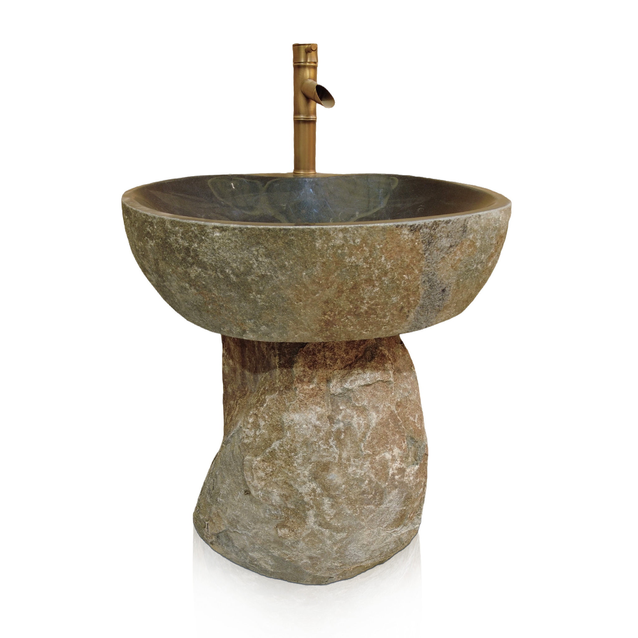 Rustic stone pedestal sink