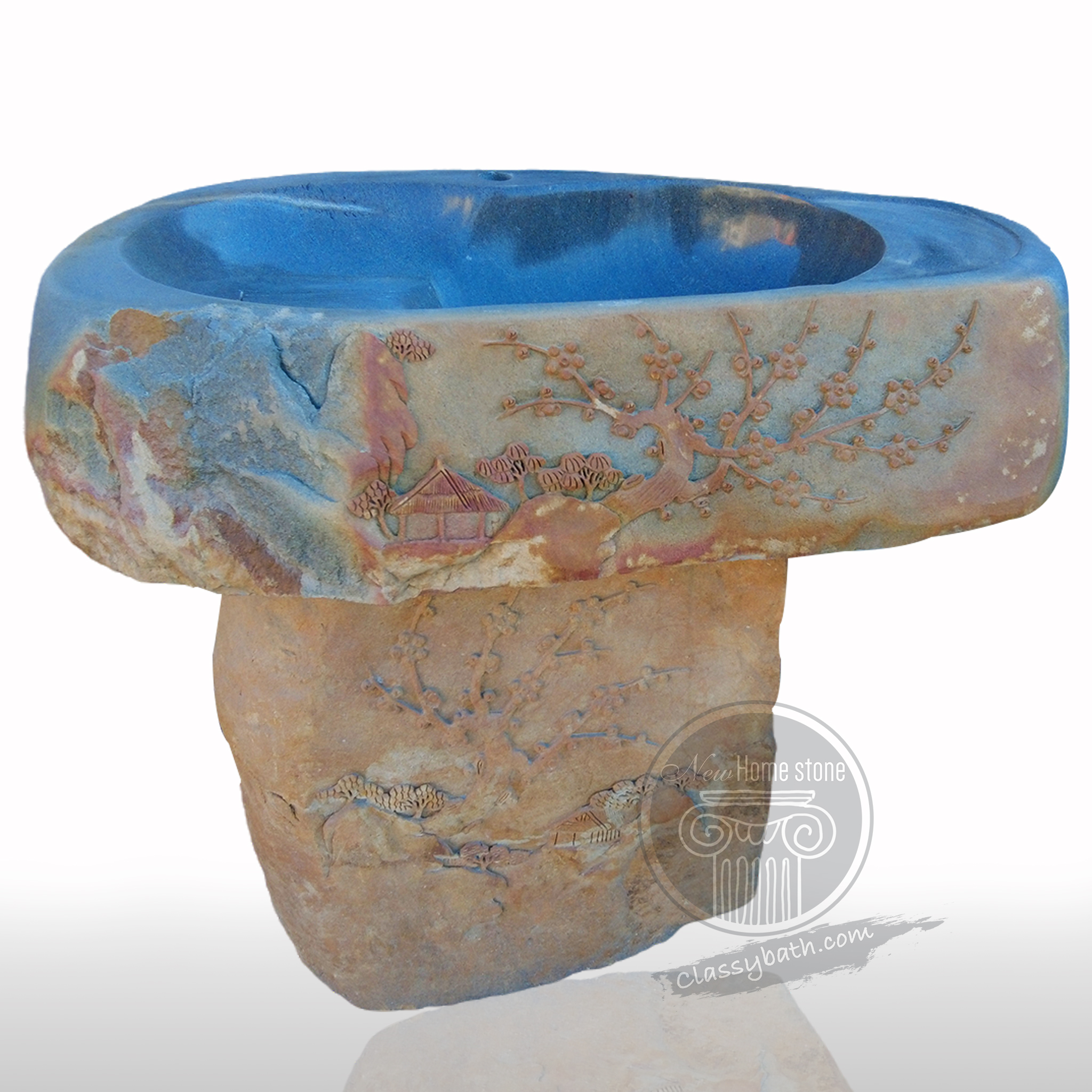 Marble wash basin with pedestal